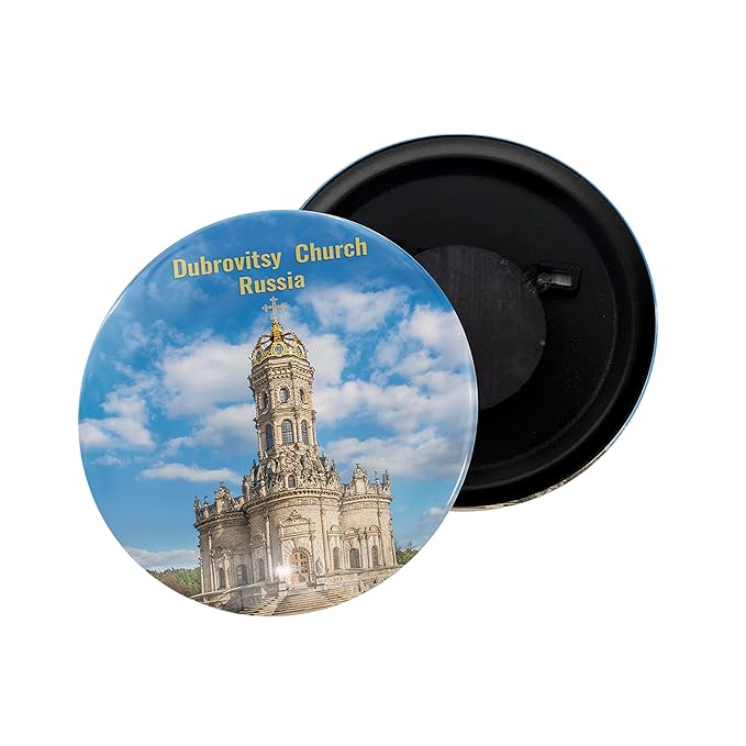 dhcrafts Fridge Magnet Russia Dubrovitsy Church Glossy Finish Design Pack of 1 (58mm)