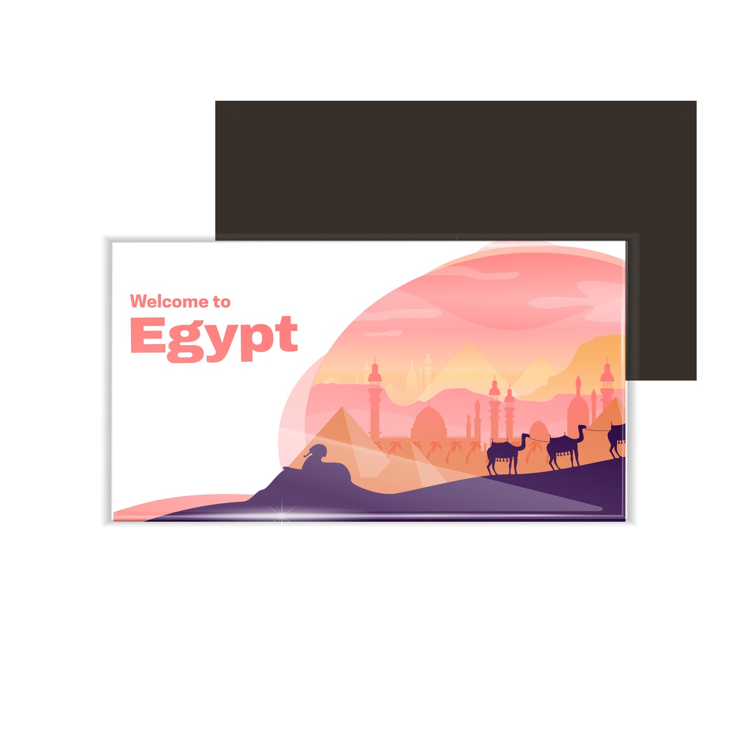 dhcrafts Fridge Magnet Rectangle Acrylic Glass (8.6 x 5.4 cm) Multicolor Travel Egypt D1 Design Pack of 1