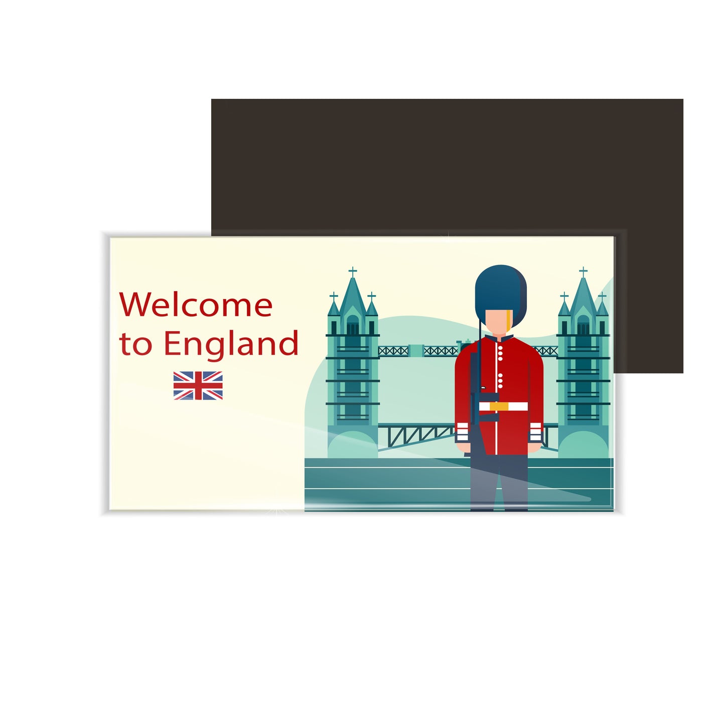 dhcrafts Fridge Magnet Rectangle Acrylic Glass (8.6 x 5.4 cm) Multicolor Travel England D1 Design Pack of 1