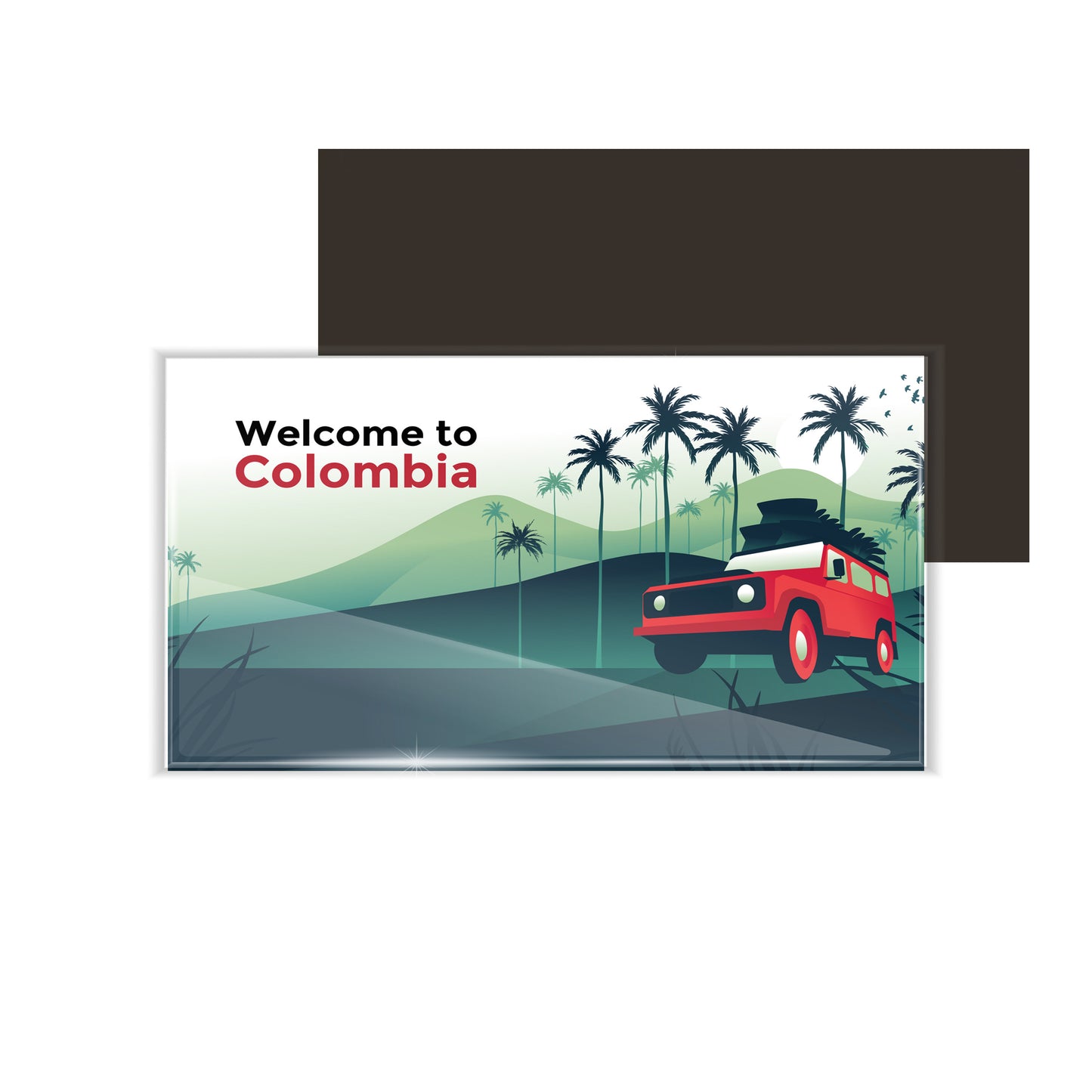 dhcrafts Fridge Magnet Rectangle Acrylic Glass (8.6 x 5.4 cm) Multicolor Travel Colombia D1 Design Pack of 1