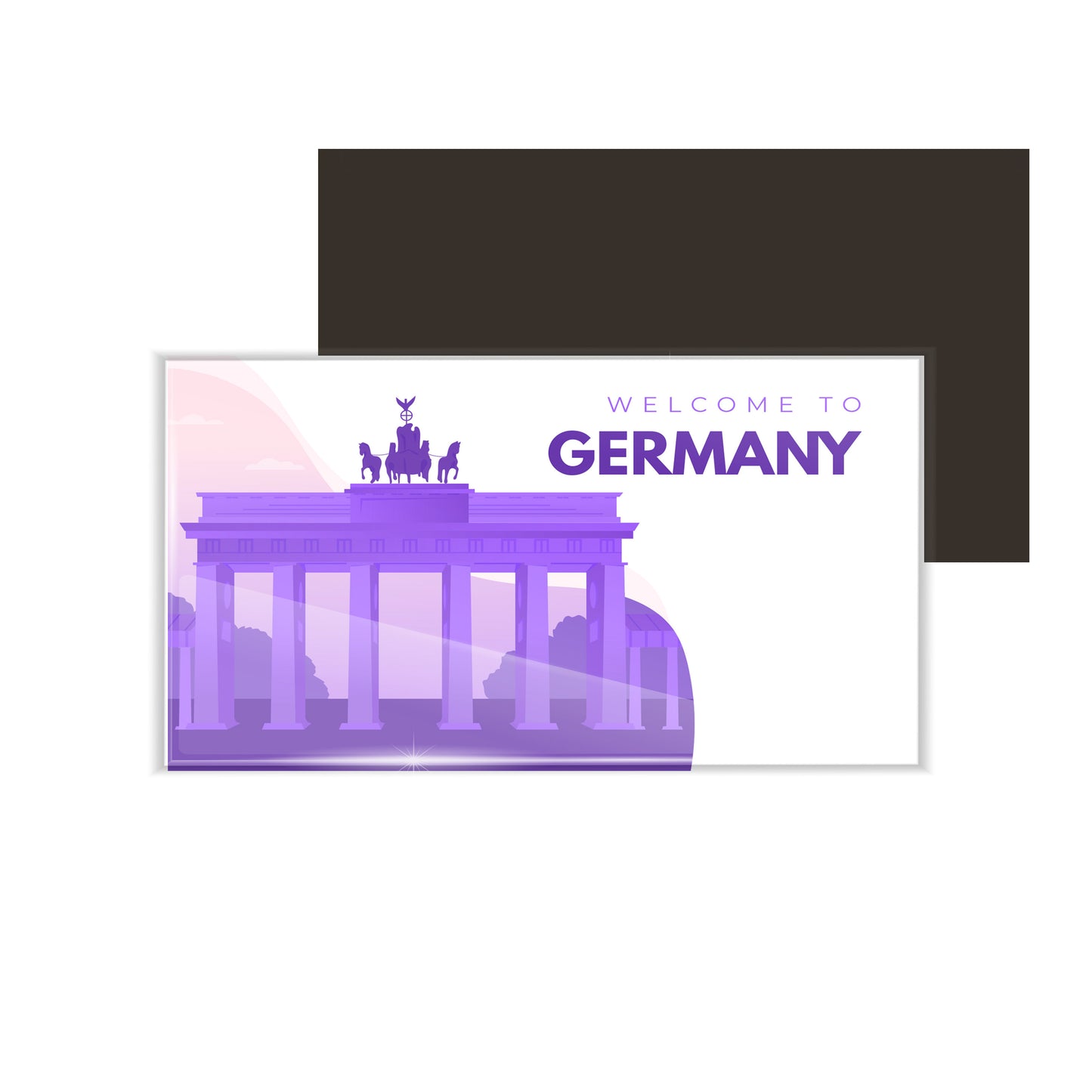 dhcrafts Fridge Magnet Rectangle Acrylic Glass (8.6 x 5.4 cm) Purple Travel Germany Design Pack of 1