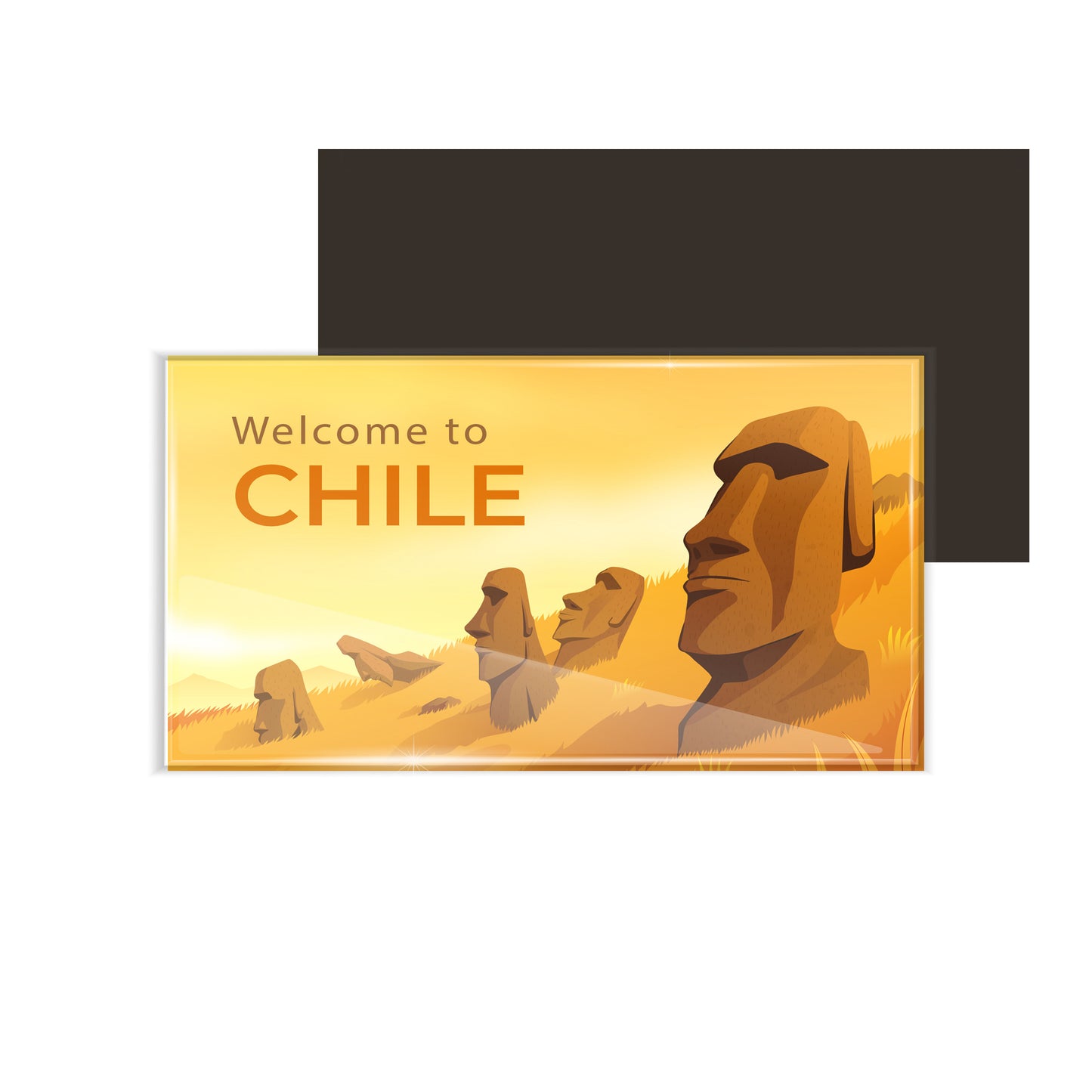 dhcrafts Fridge Magnet Rectangle Acrylic Glass (8.6 x 5.4 cm) Multicolor Travel Chille D2 Design Pack of 1