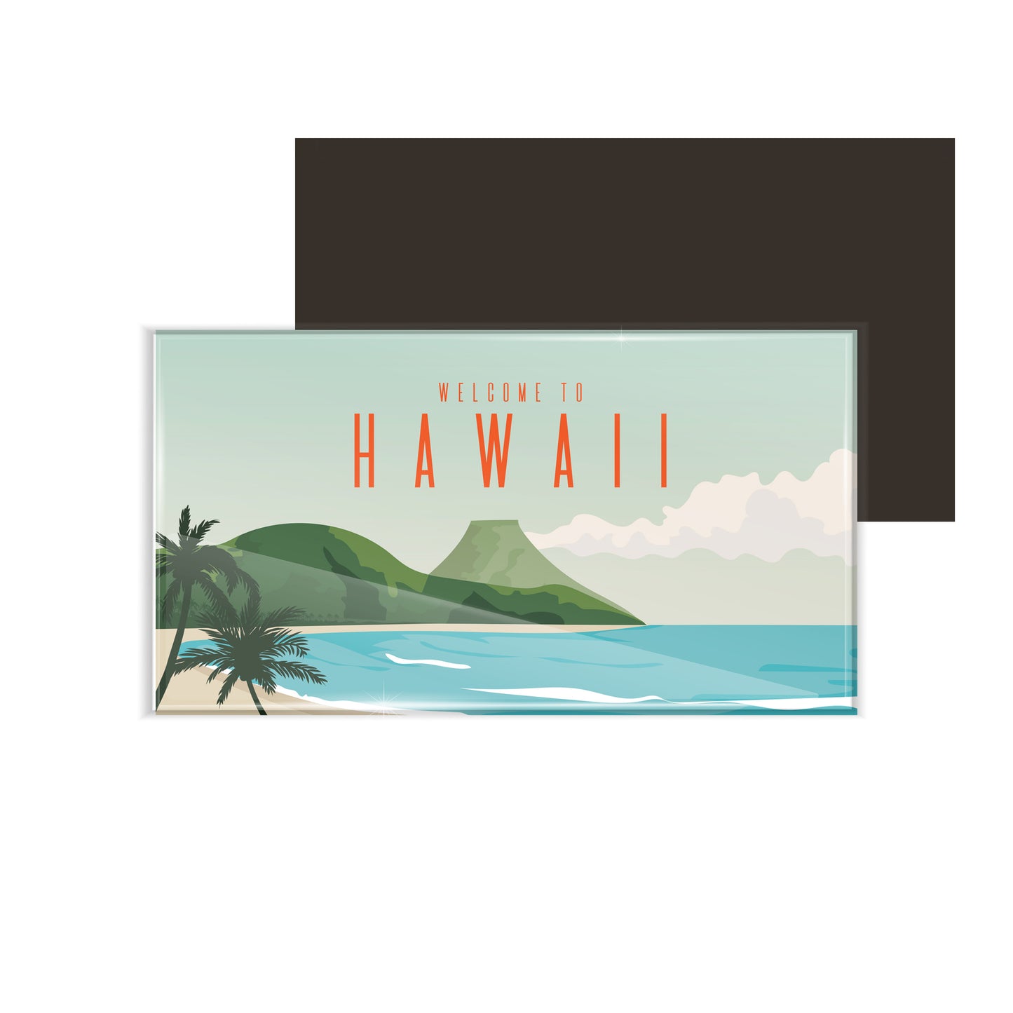 dhcrafts Fridge Magnet Rectangle Acrylic Glass (8.6 x 5.4 cm) Multicolor Travel Hawaii D2 Design Pack of 1