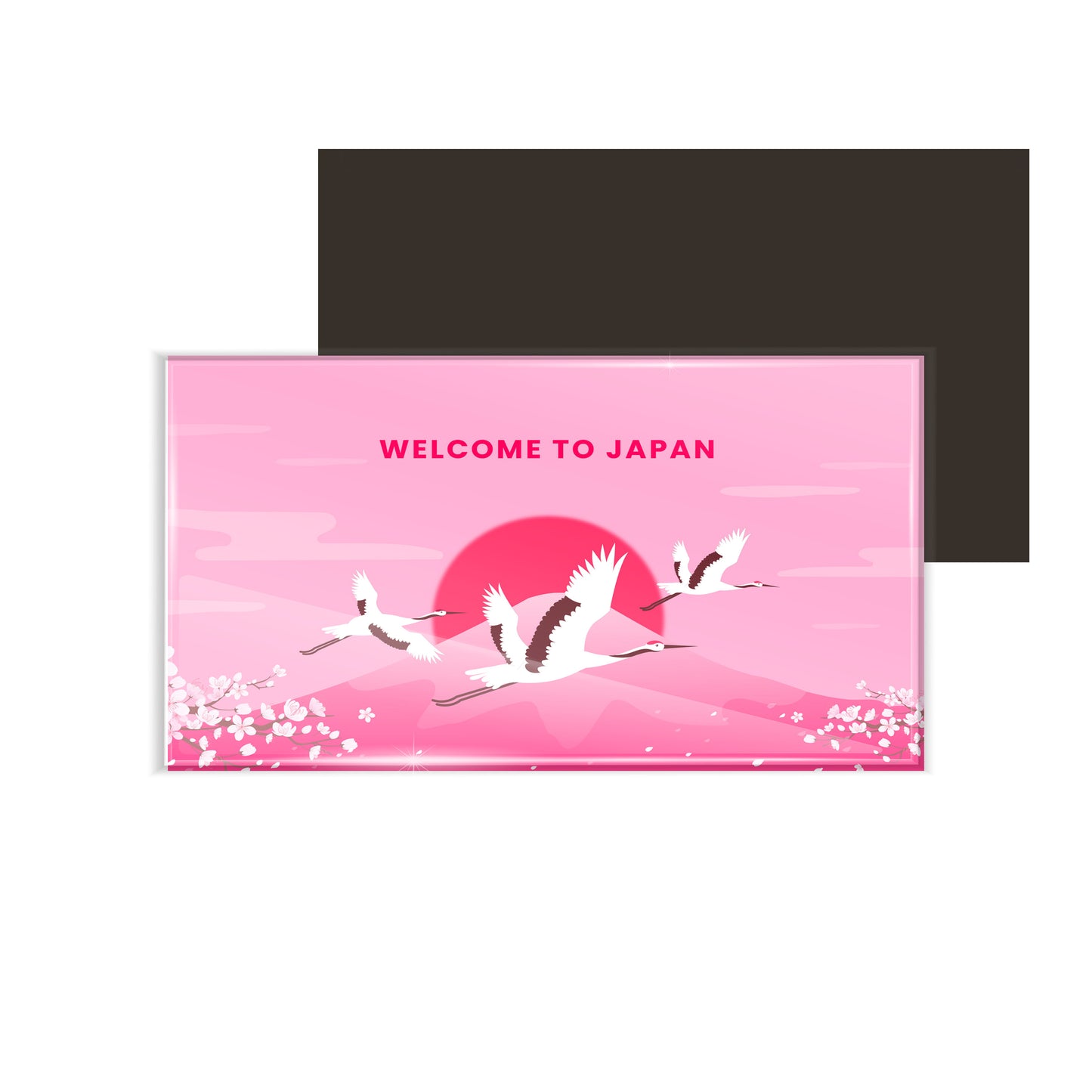 dhcrafts Fridge Magnet Rectangle Acrylic Glass (8.6 x 5.4 cm) Multicolor Travel Japan D6 Design Pack of 1