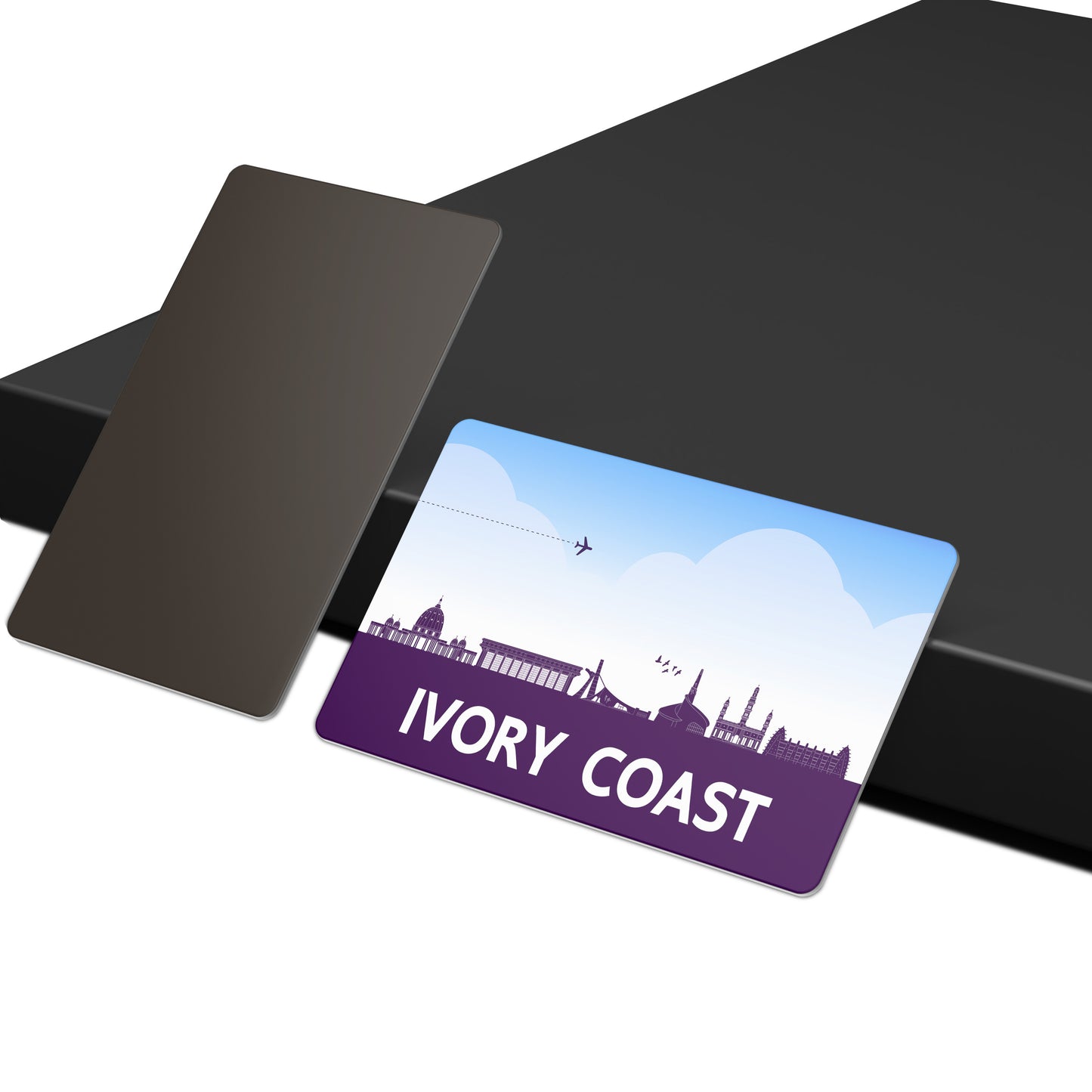 dhcrafts Fridge Magnet Rectangle Acrylic Glass (8.6 x 5.4 cm) Purple Ivory Coast Design Pack of 1