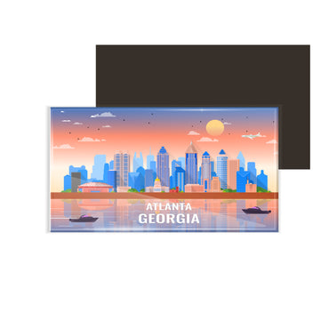 dhcrafts Rectangular Fridge Magnet Multicolor Georgia Atlanta Design Pack of 1 (8.6cm x 5.4cm)
