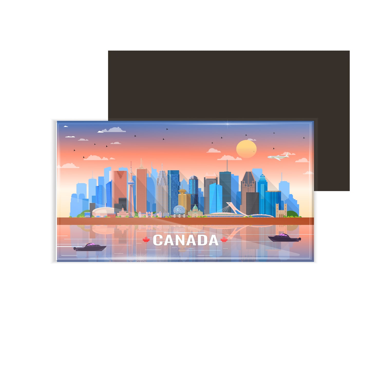 dhcrafts Rectangular Fridge Magnet Multicolor Canada Design Pack of 1 (8.6cm x 5.4cm)