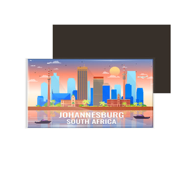 dhcrafts Rectangular Fridge Magnet Multicolor South Africa Johannesburg Design Pack of 1 (8.6cm x 5.4cm)