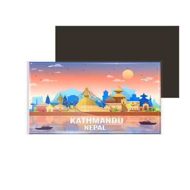 dhcrafts Rectangular Fridge Magnet Multicolor Nepal Kathmandu Design Pack of 1 (8.6cm x 5.4cm)