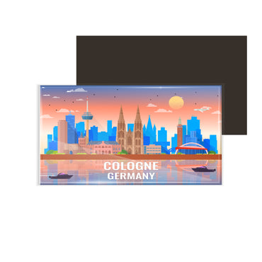 dhcrafts Rectangular Fridge Magnet Multicolor Germany Cologne Design Pack of 1 (8.6cm x 5.4cm)