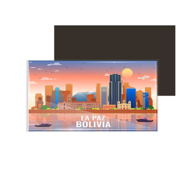 dhcrafts Rectangular Fridge Magnet Multicolor Bolivia Lapaz Design Pack of 1 (8.6cm x 5.4cm)