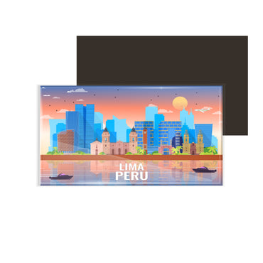dhcrafts Rectangular Fridge Magnet Multicolor Peru Lima Design Pack of 1 (8.6cm x 5.4cm)