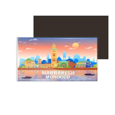 dhcrafts Rectangular Fridge Magnet Multicolor Morocco Marrakesh Design Pack of 1 (8.6cm x 5.4cm)