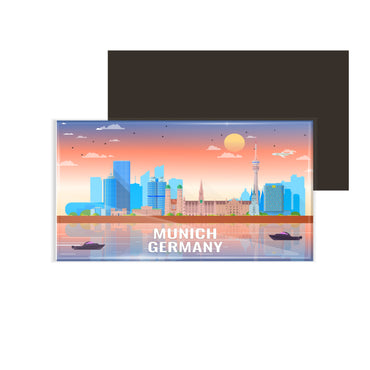 dhcrafts Rectangular Fridge Magnet Multicolor Germany Munich Design Pack of 1 (8.6cm x 5.4cm)