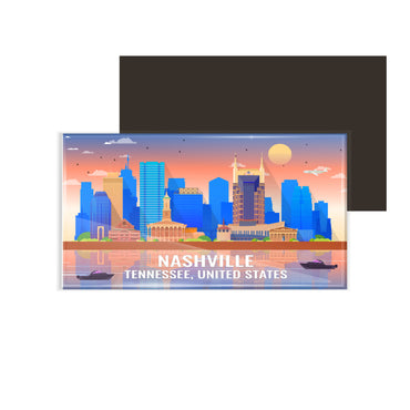 dhcrafts Rectangular Fridge Magnet Multicolor United States, Tennessee Nashville Design Pack of 1 (8.6cm x 5.4cm)