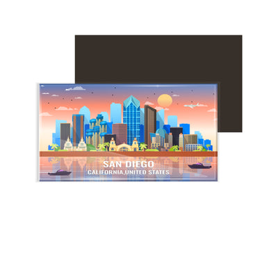 dhcrafts Rectangular Fridge Magnet Multicolor United States, California San Diego Design Pack of 1 (8.6cm x 5.4cm)