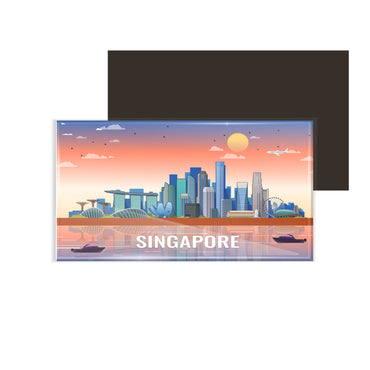 dhcrafts Rectangular Fridge Magnet Multicolor Singapore Design Pack of 1 (8.6cm x 5.4cm)