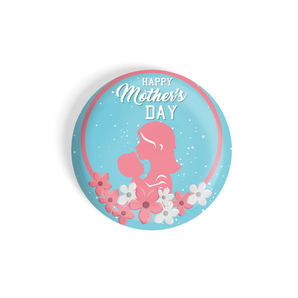 dhcrafts Round Fridge Magnet Blue Mother's Day D2 Glossy Finish Design Pack of 1 (75 mm)