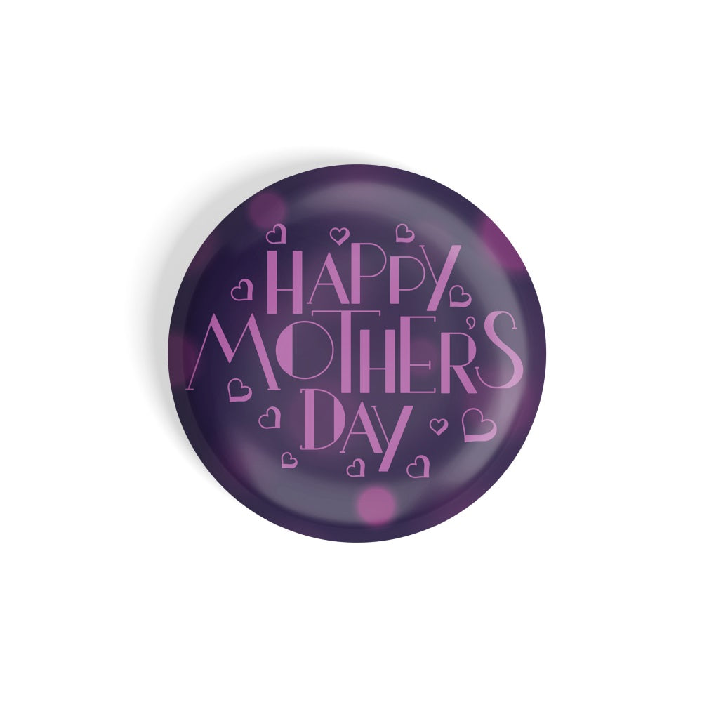 dhcrafts Round Fridge Magnet Purple Mother's Day D1 Glossy Finish Design Pack of 1