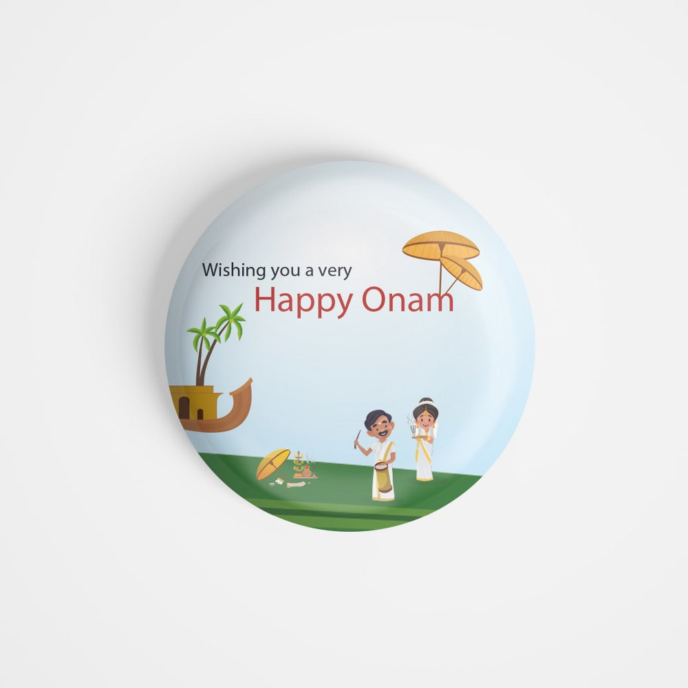 dhcrafts Round Fridge Magnet Multicolor Onam D2 Glossy Finish Design Pack of 1