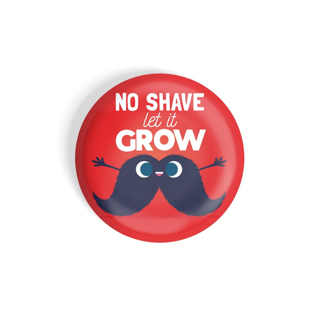 dhcrafts Round Fridge Magnet Red No Shave November D2 Glossy Finish Design Pack of 1