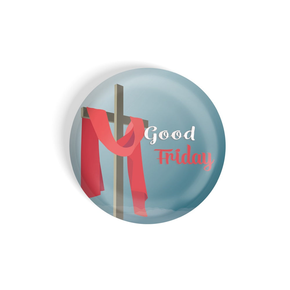 dhcrafts Round Fridge Magnet Multicolor Good Friday Glossy Finish Design Pack of 1 (58 mm)