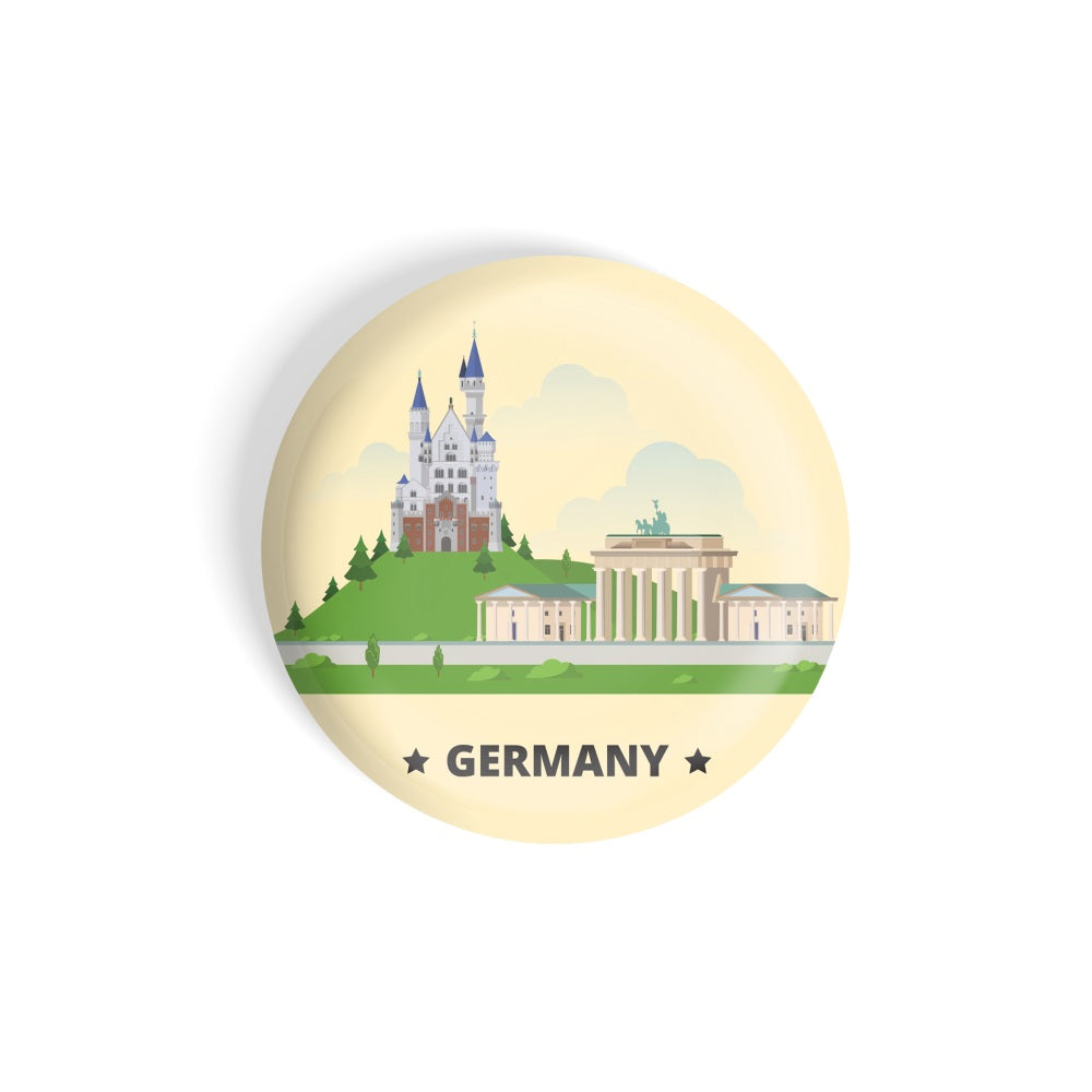 dhcrafts Round Fridge Magnet yellow Color Germany D4 Glossy Finish Design Pack of 1 (75 mm)