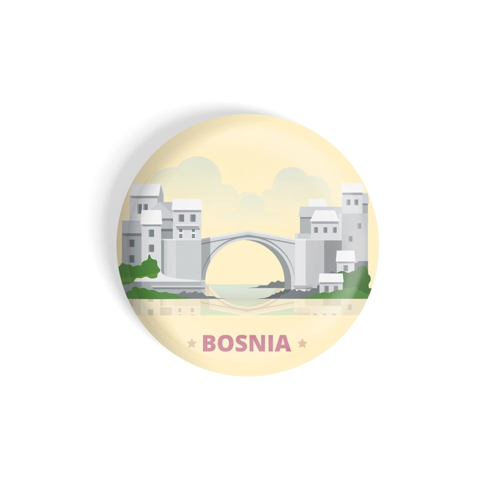 dhcrafts Round Fridge Magnet yellow Color Bosnia Glossy Finish Design Pack of 1 (75 mm)