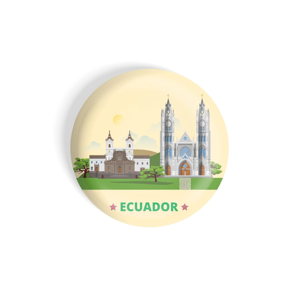 dhcrafts Round Fridge Magnet yellow Color Ecuador Glossy Finish Design Pack of 1