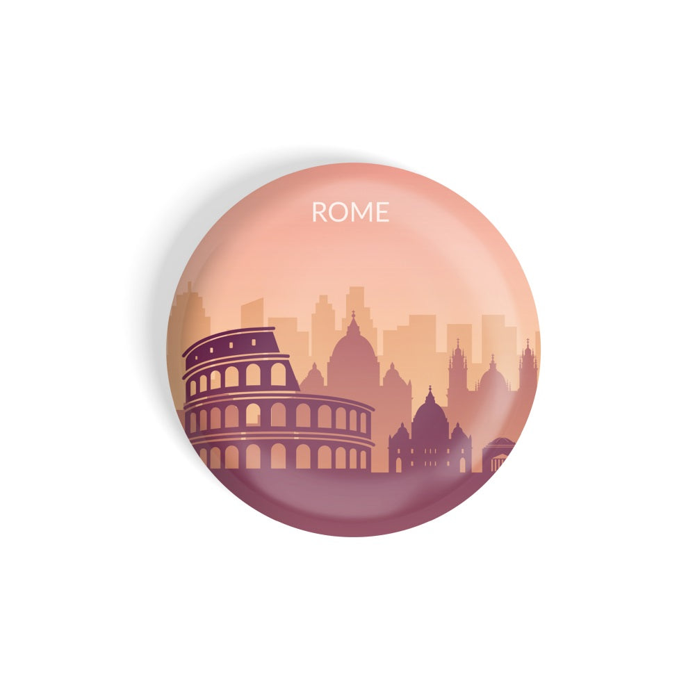 dhcrafts Round Fridge Magnet Multicolor Rome D3 Glossy Finish Design Pack of 1 (75 mm)
