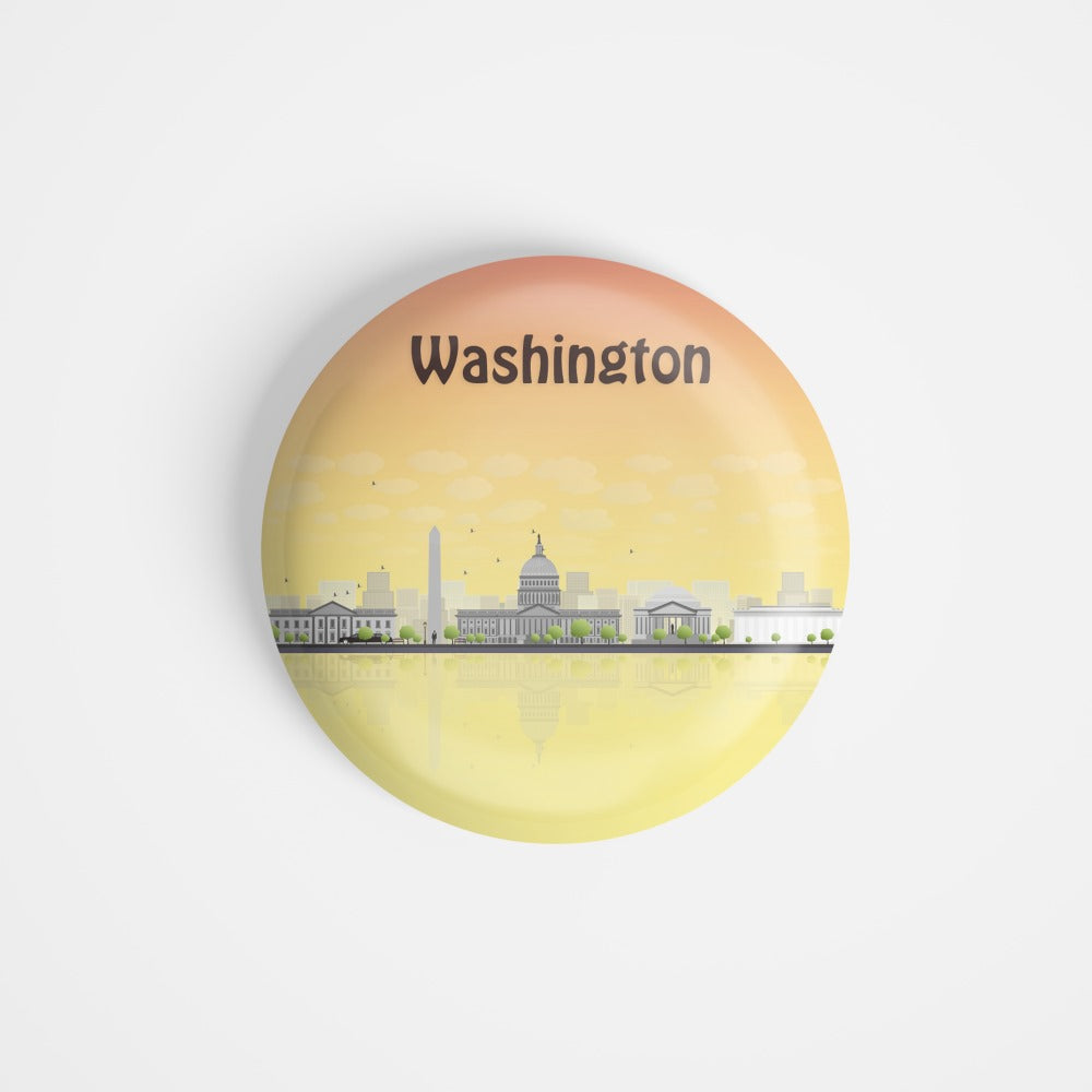 dhcrafts Round Fridge Magnet Multicolour Places Washington State In The Pacific Northwest Region Of The United States Glossy Finish Design Pack of 1 (58 mm)