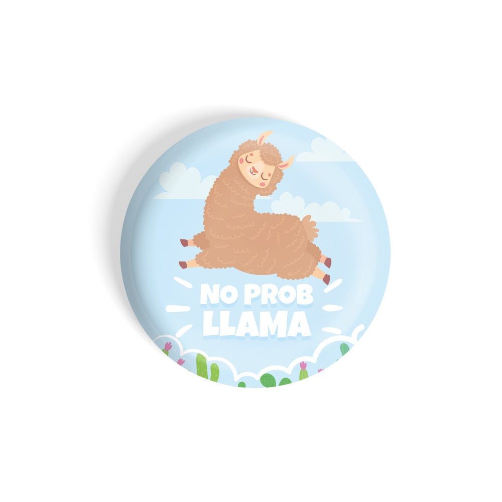 dhcrafts Round Fridge Magnet Quotes Blue No Probllama D5 Glossy Finish Design Pack of 1 (58 mm)