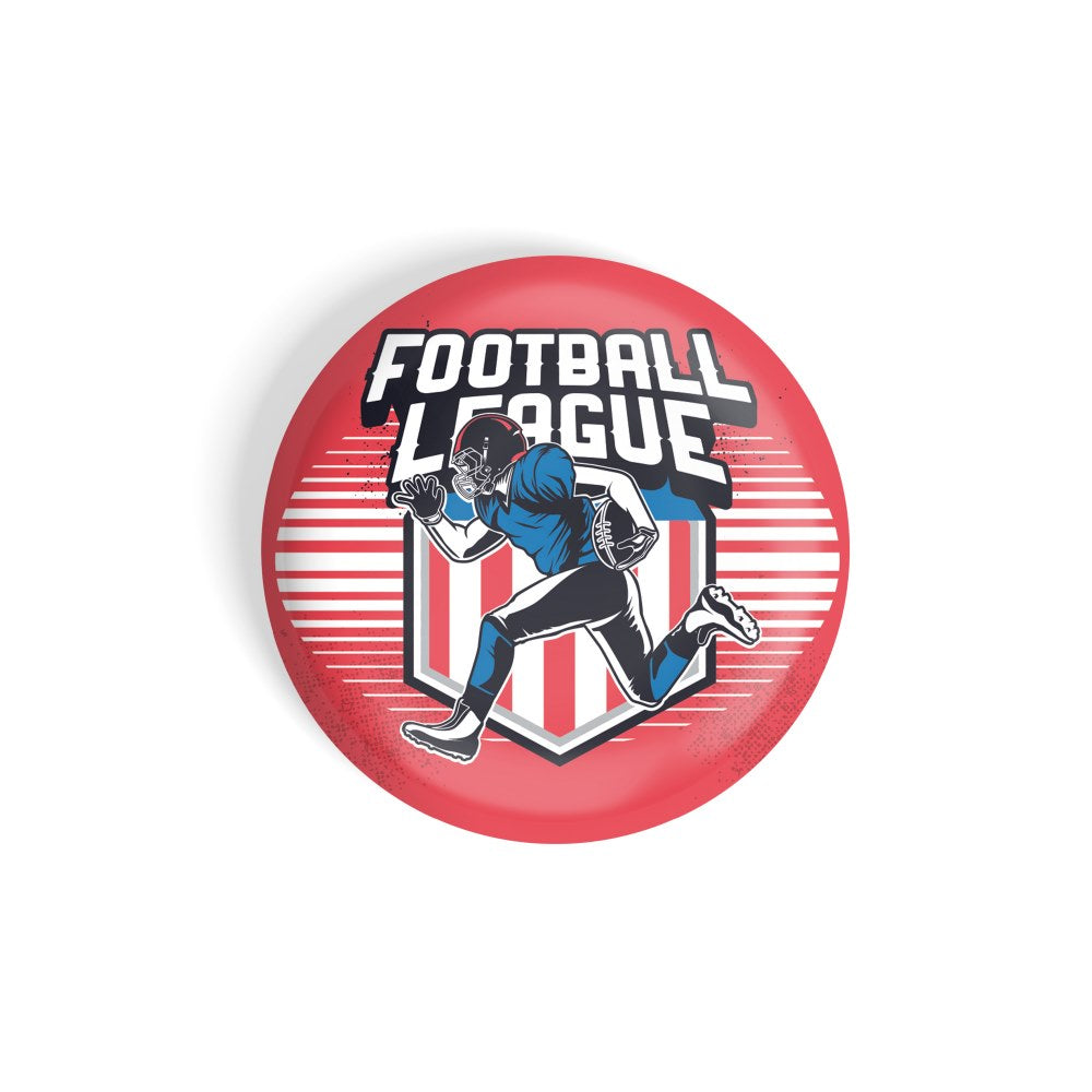 dhcrafts Round Fridge Magnet Sports Multicolour Football League Glossy Finish Design Pack of 1 (75 mm)