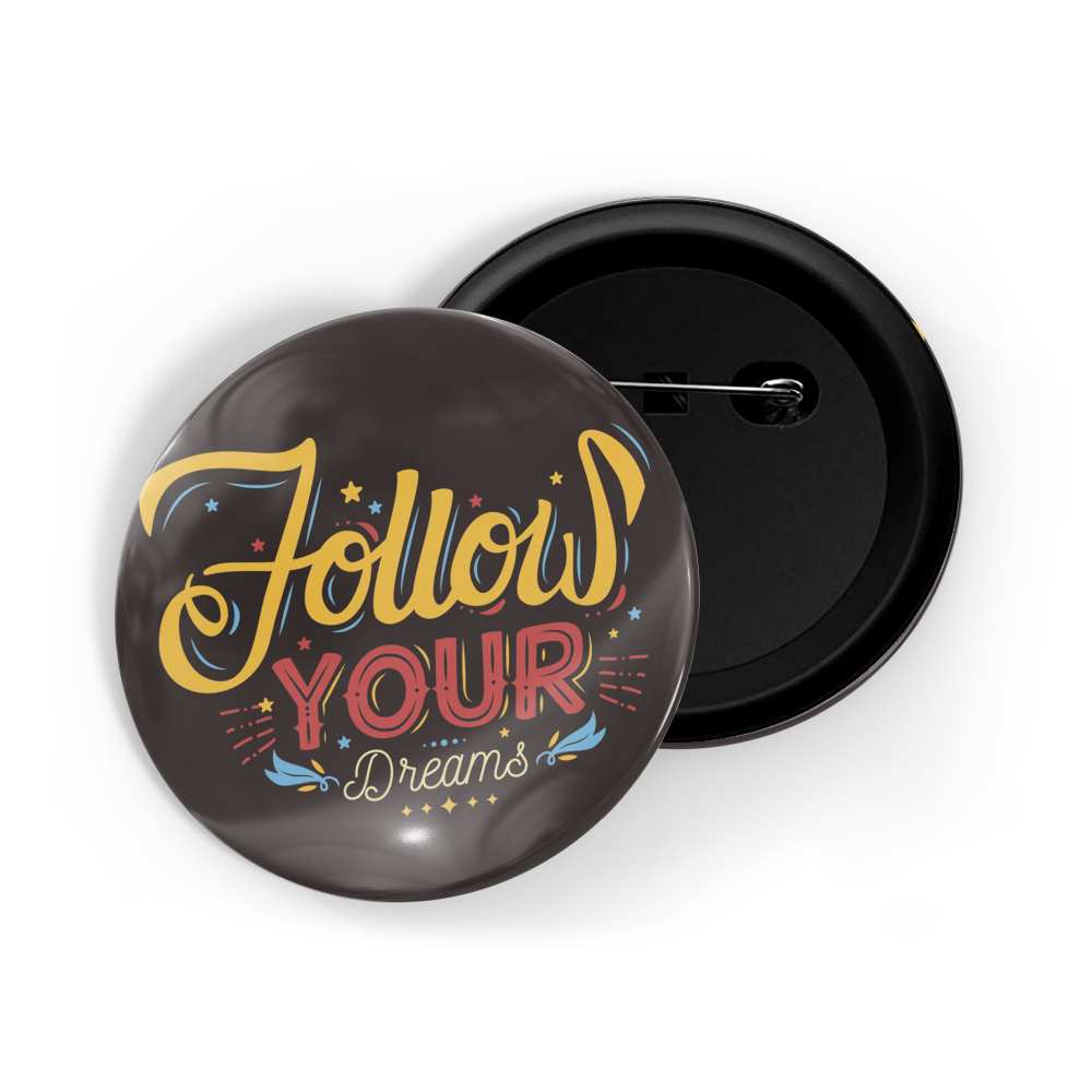 dhcrafts Round Pin Badges Yellow Good Vibes D8 Glossy Finish Design Pack of 1 (58mm)