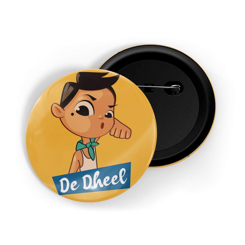 dhcrafts Round Pin Badges Yellow Marathi slags / Language / words / sentence Sawaal Glossy Finish Design Pack of 1 (58mm)