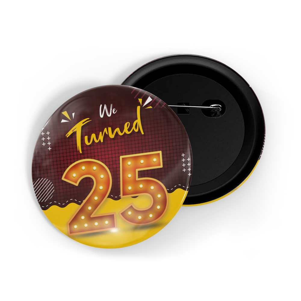 dhcrafts Round Pin Badges Multicolour We Turned 9 D1 Wedding / Anniversary / Ceremony / Valentine / Office / Firm / Celebration Glossy Finish Design Pack of 1 (58mm)