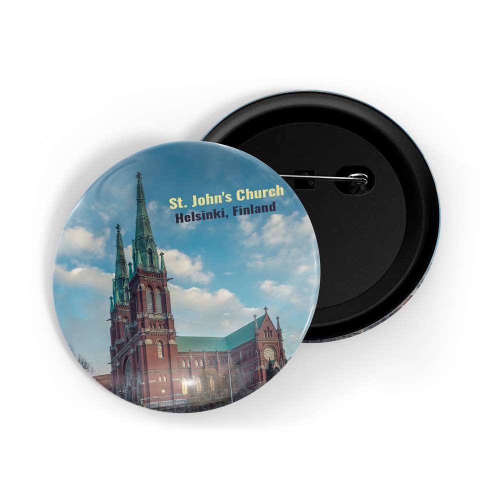dhcrafts Round Pin Badge Multicolor Famous Tourist Place Sainte-chapelle Paris France Glossy Finish Design Pack of 1 (58mm)
