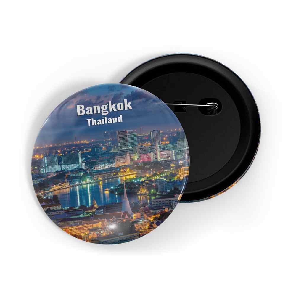 dhcrafts Round Pin Badge Multicolor Famous Tourist Place Square Jean XXIII Paris, France Glossy Finish Design Pack of 1 (58mm)