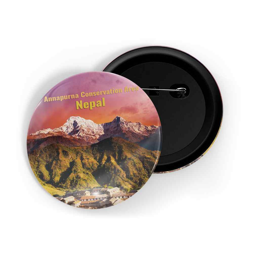 dhcrafts Round Pin Badge Multicolor Famous Tourist Place Sri Dalada Maligawa Kandy, Sri Lanka Glossy Finish Design Pack of 1 (58mm)