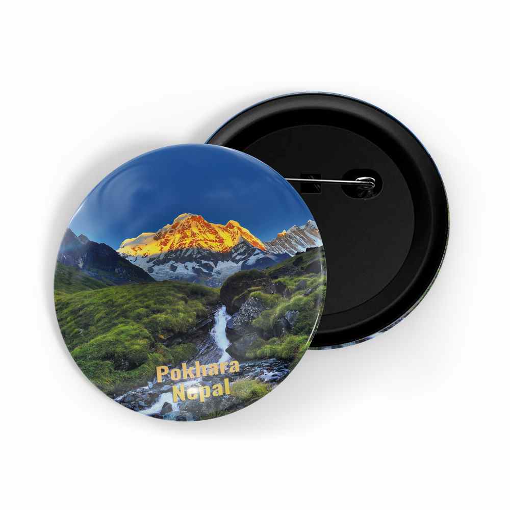 dhcrafts Round Pin Badge Multicolor Famous Tourist Place Seema Malakaya Temple Colombo, Sri Lanka Glossy Finish Design Pack of 1 (58mm)