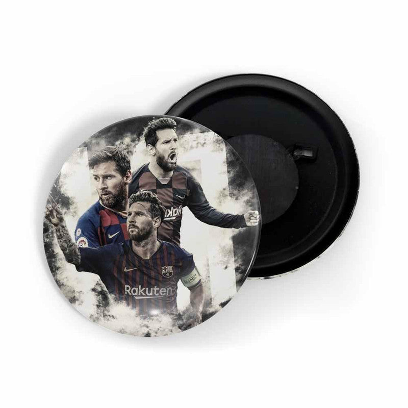 dhcrafts Round Fridge Magnet Black color Lionel Messi D3 Glossy Finish Design Pack of 1 (75 mm)