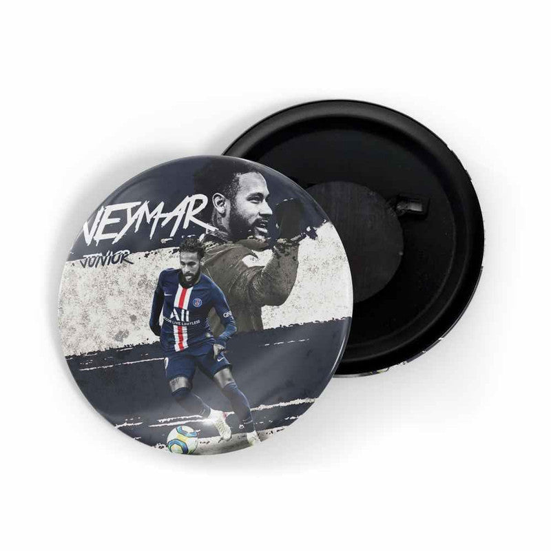 dhcrafts Round Fridge Magnet Grey color Junior Neymar D3 Glossy Finish Design Pack of 1 (75 mm)