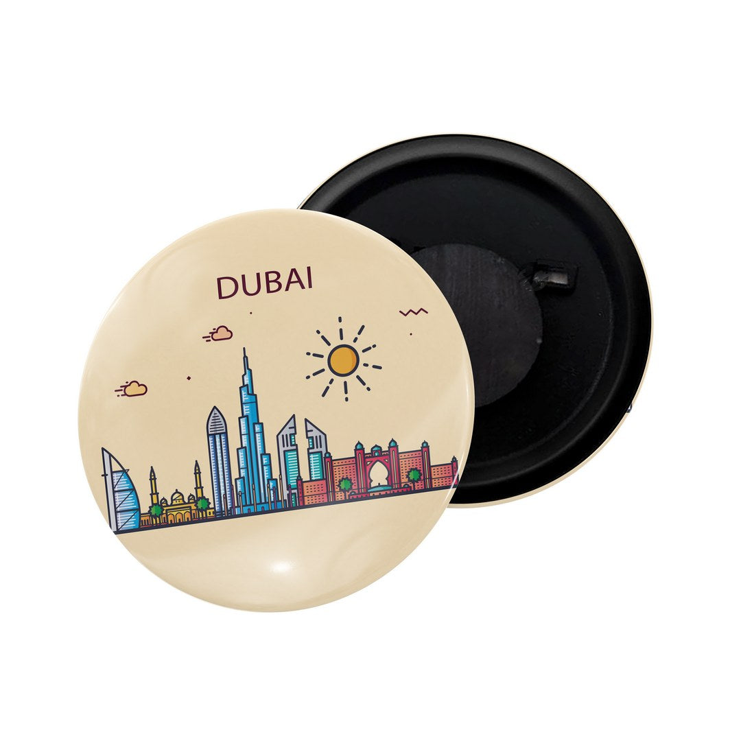 dhcrafts Fridge Magnet Brown Color Dubai Glossy Finish Design Pack of 1
