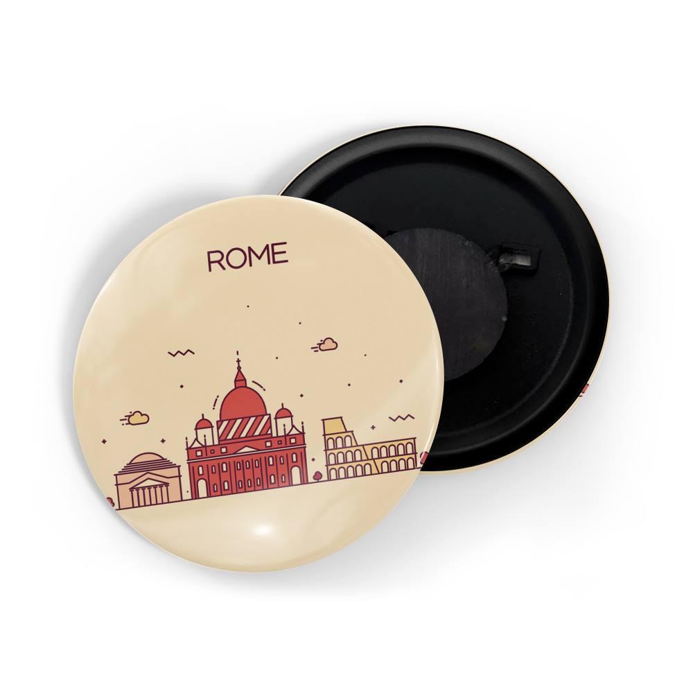 dhcrafts Fridge Magnet Brown Color Rome Glossy Finish Design Pack of 1