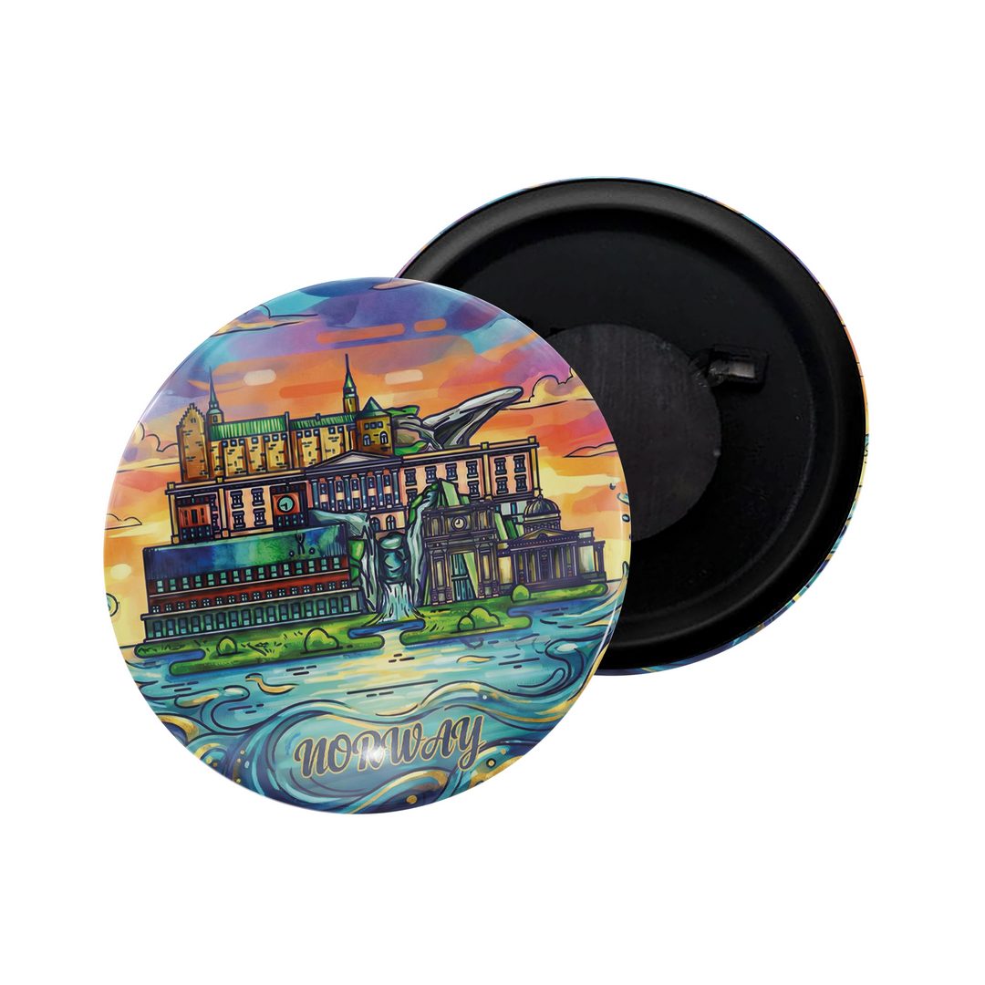 dhcrafts Fridge Magnet White Color Norway Glossy Finish Design Pack of 1