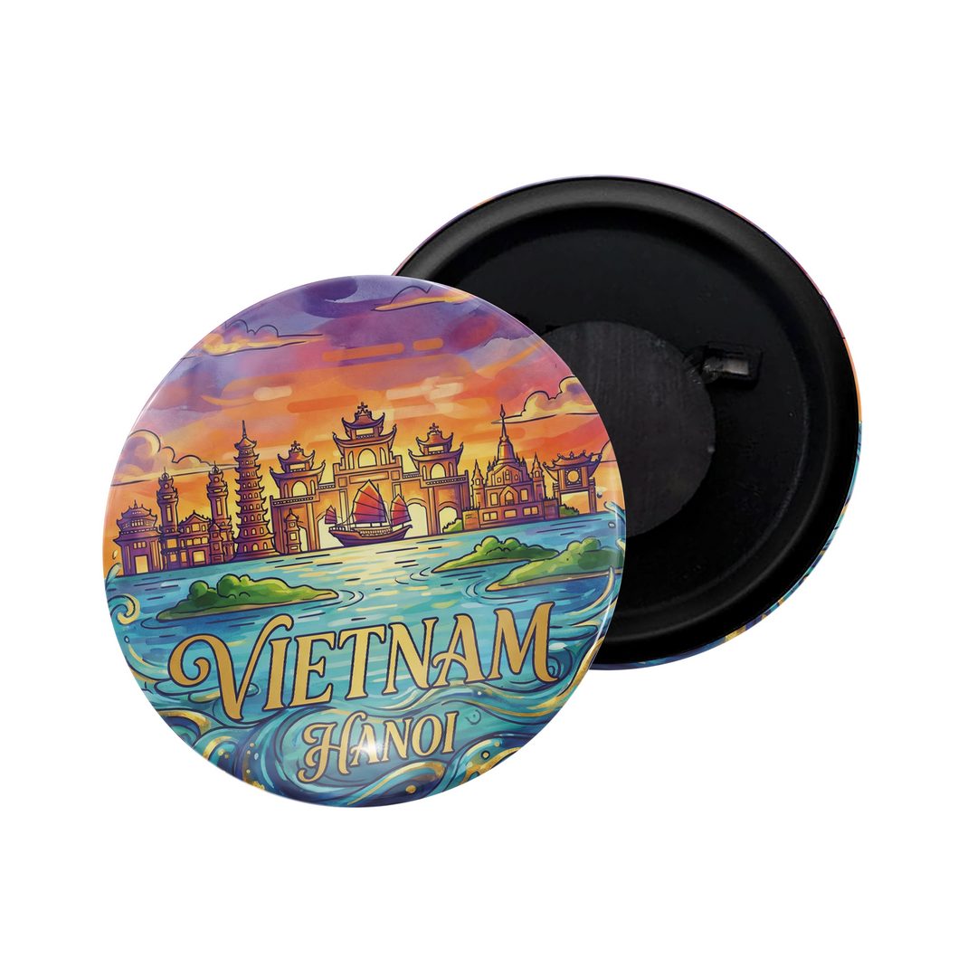 dhcrafts Fridge Magnet White Color Vietnam Hanoi Glossy Finish Design Pack of 1