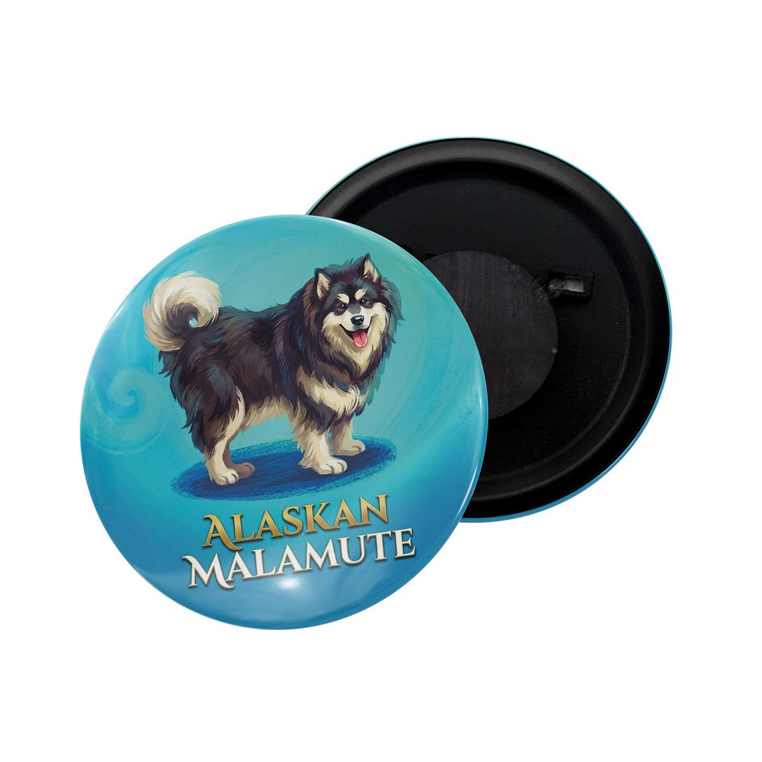 dhcrafts Fridge Magnet Blue Color Alaskan Malamute Pet Dog Glossy Finish Design Pack of 1