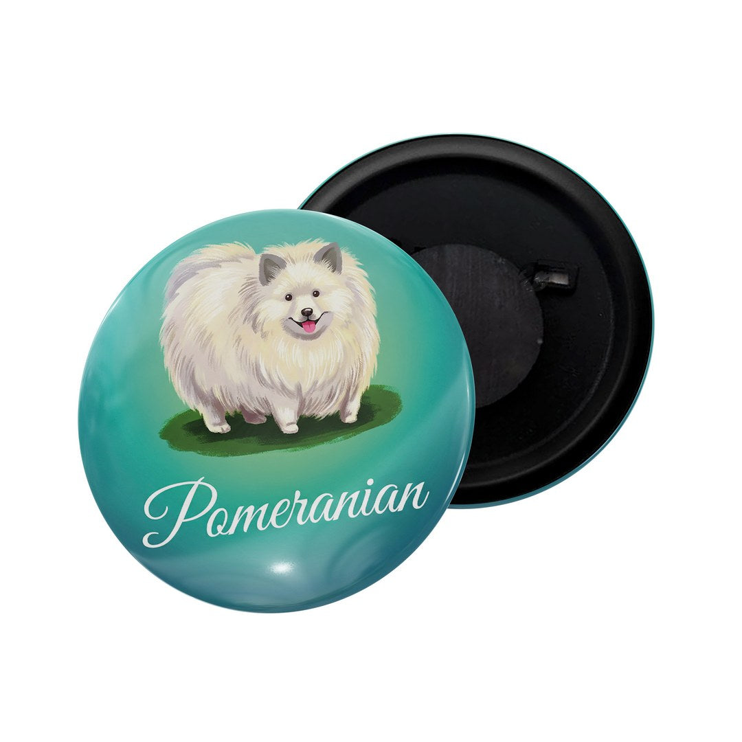 dhcrafts Fridge Magnet Blue Color Pomernian Pet Dog Glossy Finish Design Pack of 1