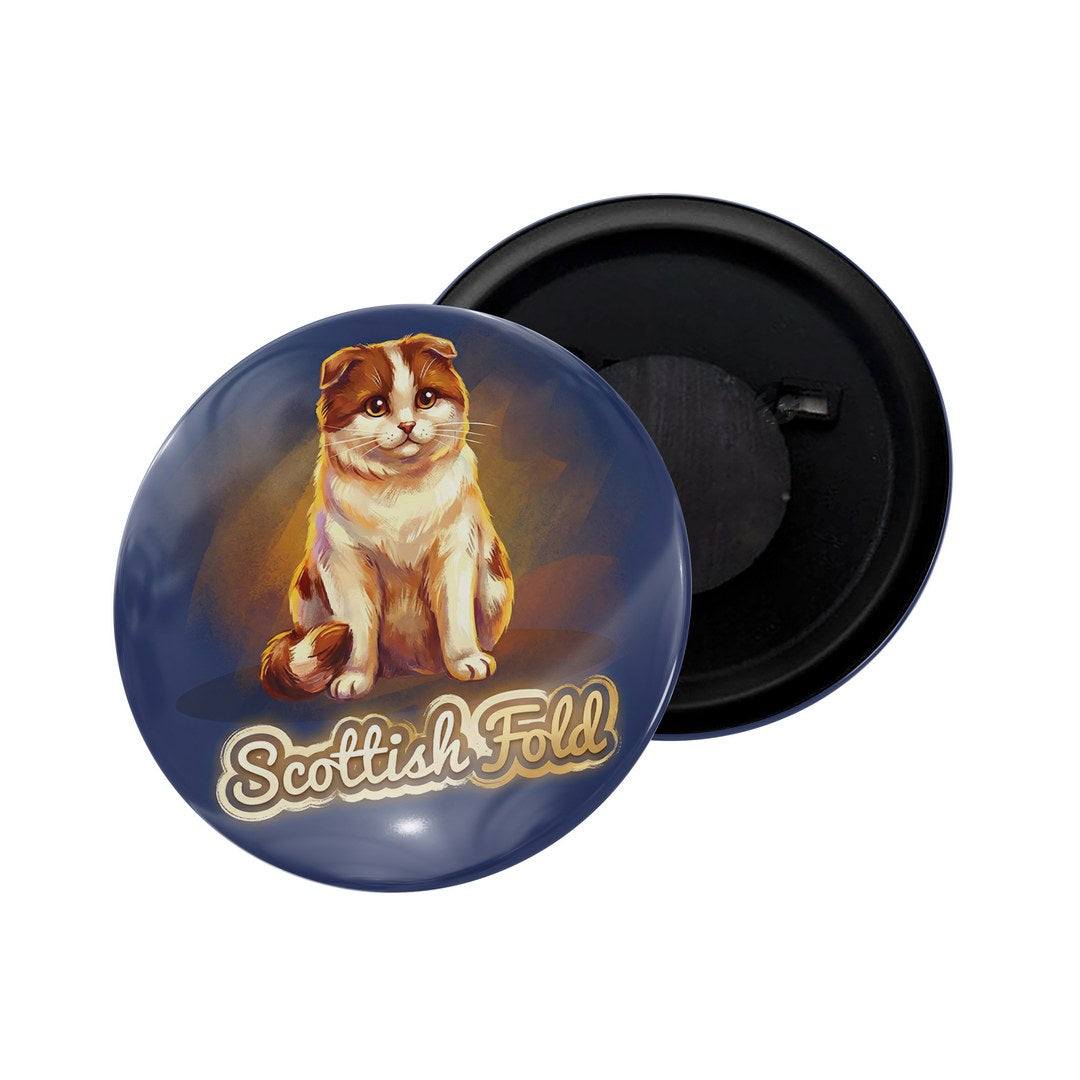 dhcrafts Fridge Magnet Blue Color Scottish Fold Pet Cat Glossy Finish Design Pack of 1