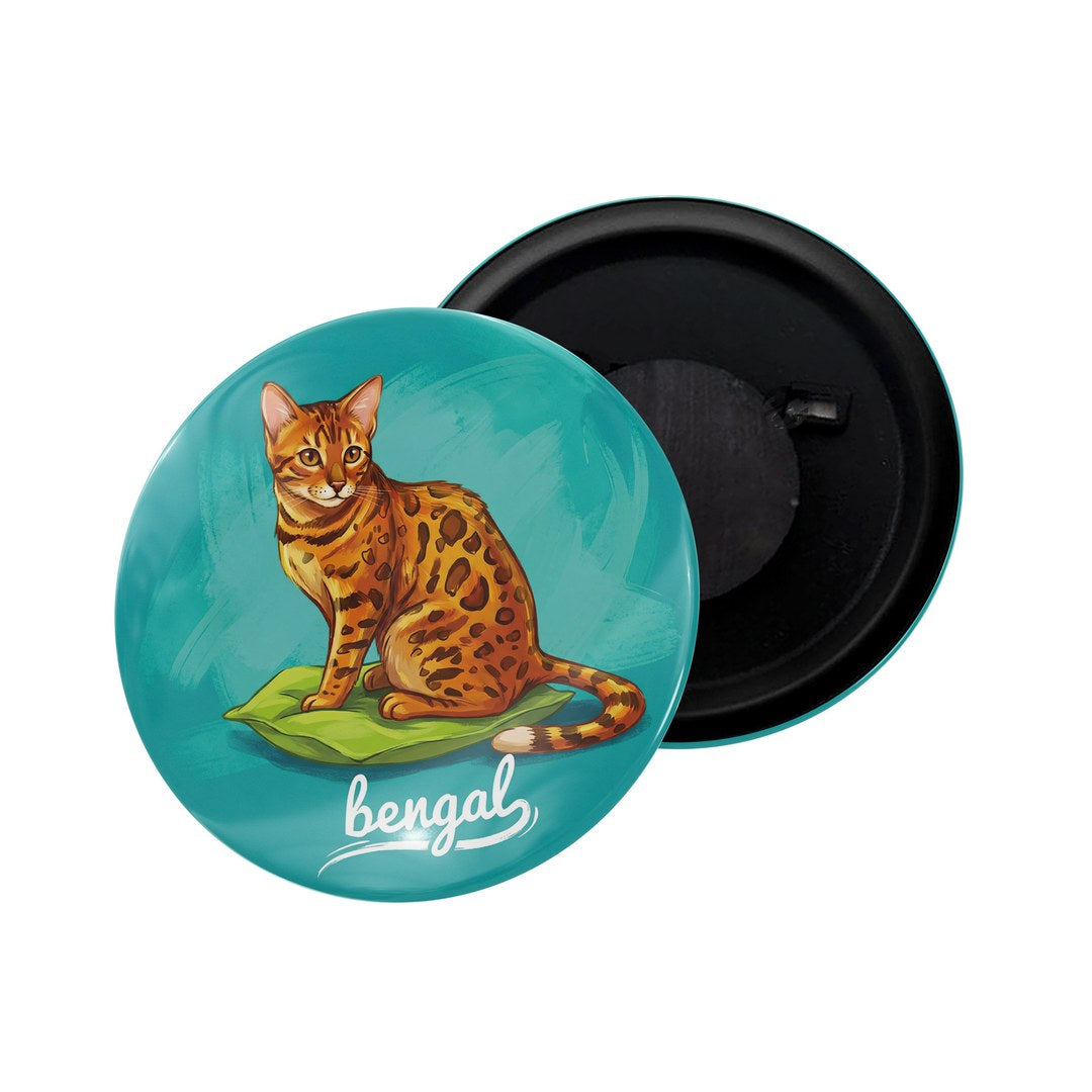 dhcrafts Fridge Magnet Blue Color Bengal Pet Cat Glossy Finish Design Pack of 1
